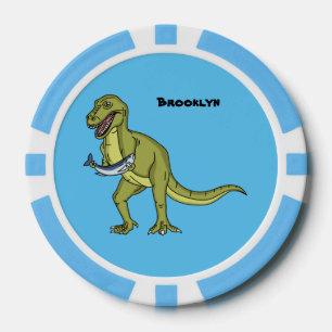 Fichas De Póquer Funny T rex dinosaur ilustracion