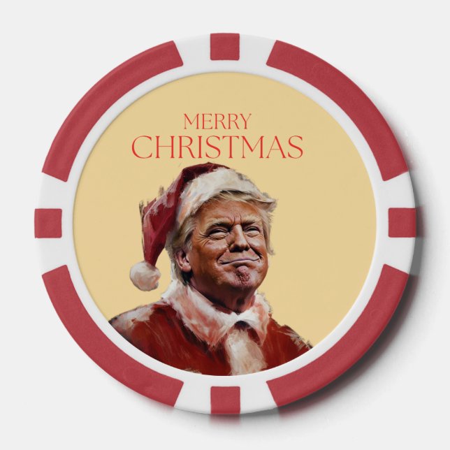 Fichas De Póquer Funny tarjeta de Navidades de Trump Santa Claus (Anverso)