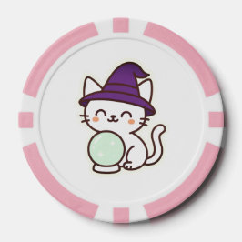Fichas De Póquer Gato Kawaii Halloween - Magnífico y adorable Spook