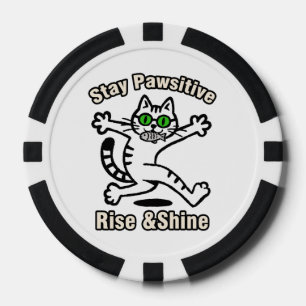 Fichas De Póquer Gato Mantén Positividad
