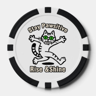 Fichas De Póquer Gato Mantén Positividad