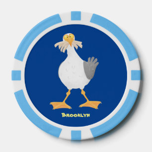 Fichas De Póquer Gaviota divertida con personalizado de patatas fri