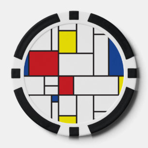 Fichas De Póquer Geometría Minimalista mondrina De Stijl Arte Moder