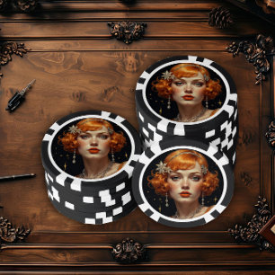 Fichas De Póquer Glamour de Gatsby Dorado