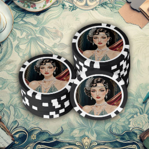 Fichas De Póquer Glamour de Gatsby Dorado