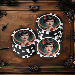 Fichas De Póquer Glamour del Gatsby Dorado