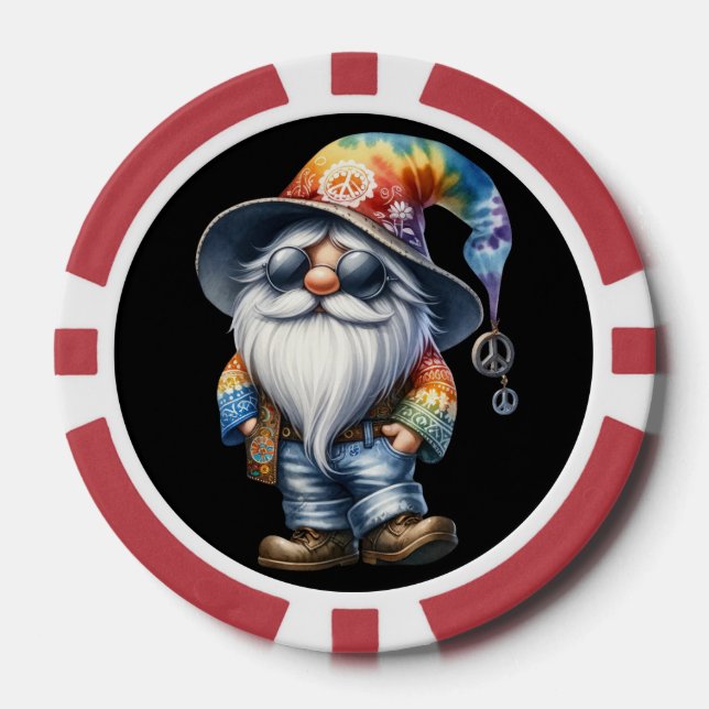 Fichas De Póquer Gnomo hippie (Anverso)
