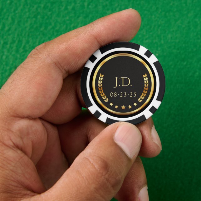 Fichas De Póquer Gold and Black Poker Chips (Mano)