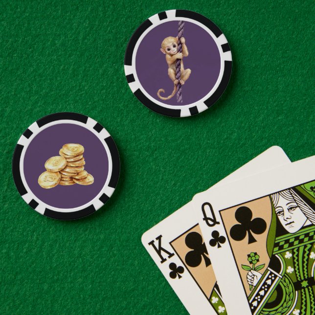 Fichas De Póquer Gold Coin Monkey Purple Rope (Mesa de Poker (Doble))