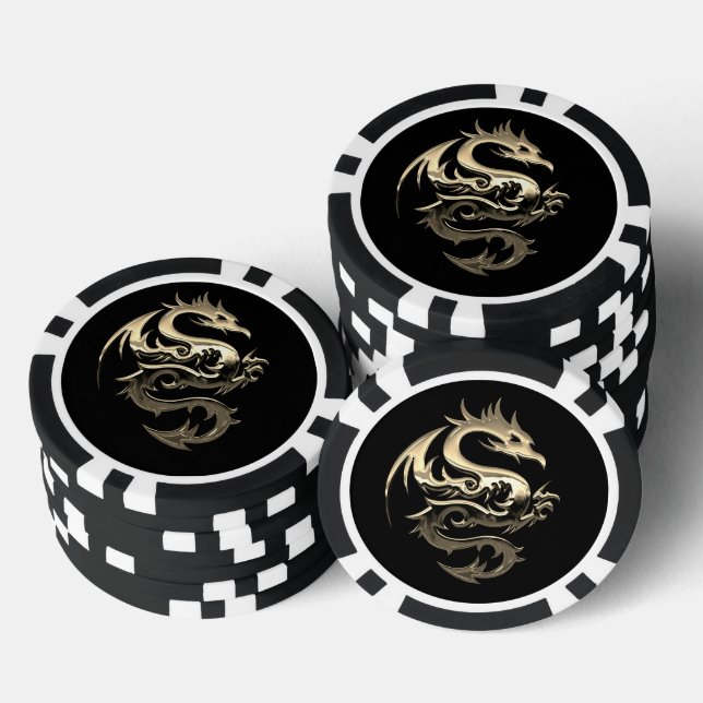 Fichas De Póquer Golden Dragon Poker Chip (Pila)