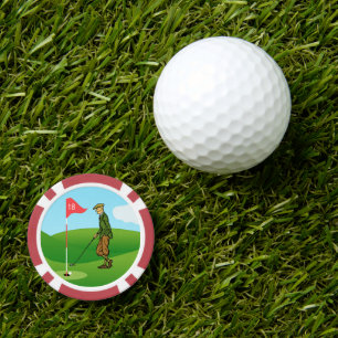 Fichas De Póquer Golfistas masculinos: 1 golpeando y 1 lanzando