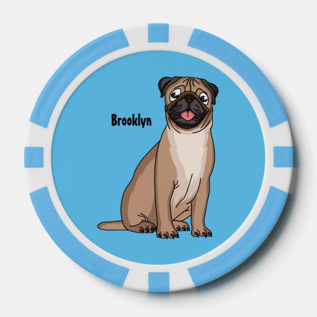 Fichas De Póquer Gracioso ilustracion de personalizado de perro de  (Anverso)