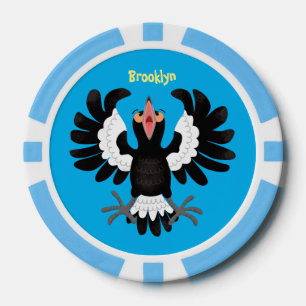 Fichas De Póquer Gracioso ilustracion de personalizado magpie austr