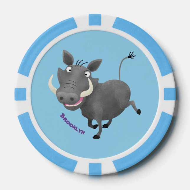 Fichas De Póquer Gracioso ilustracion de personalizado porcina afri (Anverso)