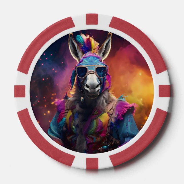 Fichas De Póquer Grasas azules de burro (Anverso)