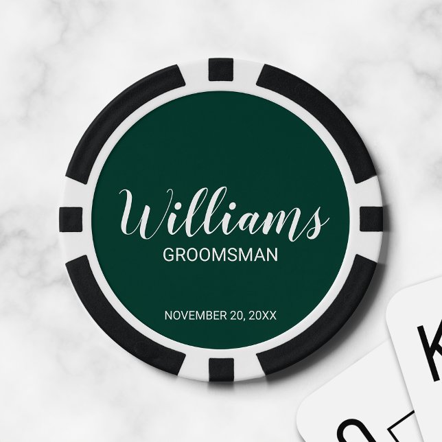 Fichas De Póquer Groomsman personalizado con guión moderno (Subido por el creador)