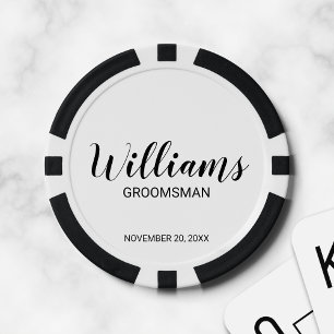 Fichas De Póquer Groomsman personalizado con guión moderno