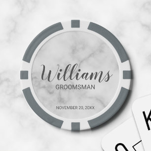 Fichas De Póquer Groomsman personalizado con guión moderno