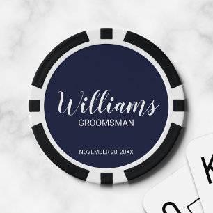 Fichas De Póquer Groomsman personalizado con guión moderno