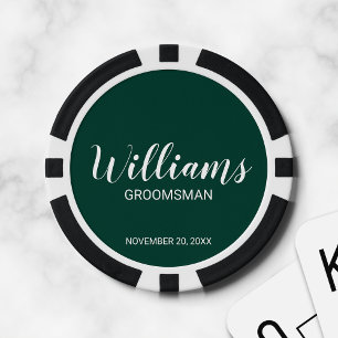 Fichas De Póquer Groomsman personalizado con guión moderno