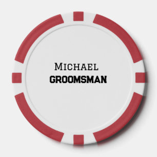 Fichas De Póquer Groomsman simple mínimo añadir nombre masculino mo