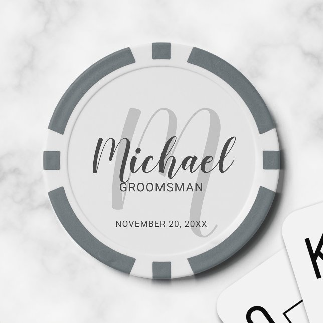 Fichas De Póquer Groomsmen personalizado de escritura moderna (Subido por el creador)