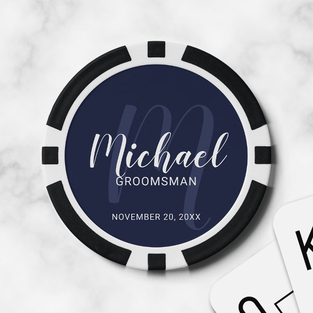 Fichas De Póquer Groomsmen personalizado de escritura moderna de la (Subido por el creador)