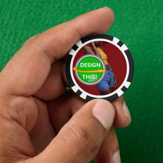 Fichas De Póquer ¡Guay! Chips de póker - Negro - Personalizado (Mano)