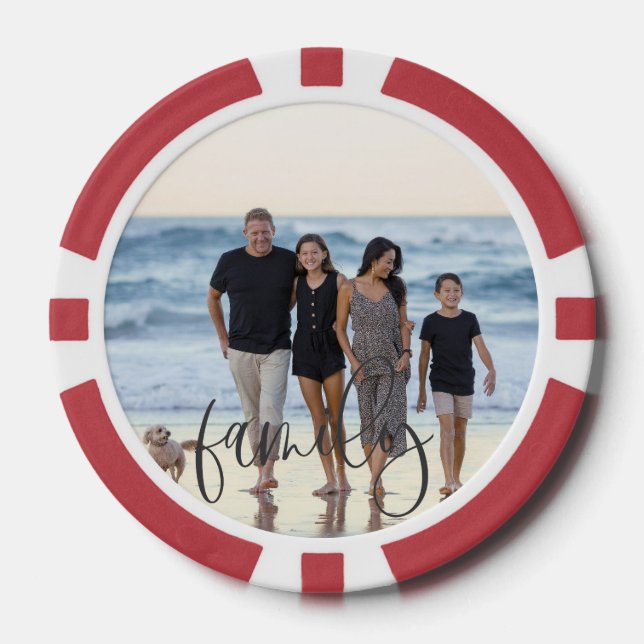 Fichas De Póquer Guión de familia de fotos de personalizado (Anverso)