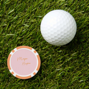 Fichas De Póquer Guion de monograma minimalista rosa