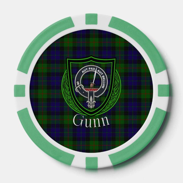 Fichas De Póquer Gunn Scottish Clan Tartan & Crest (Anverso)