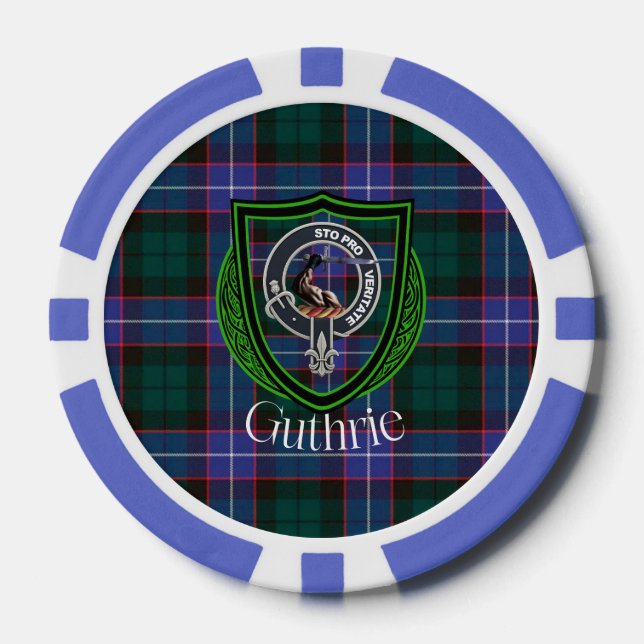 Fichas De Póquer Guthrie Scottish Clan Tartan & Crest (Anverso)