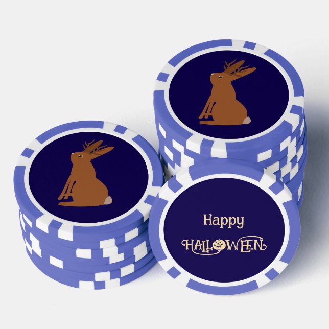 Fichas De Póquer Halloween Jackalope Trick o Tret Personalizado (Pila)