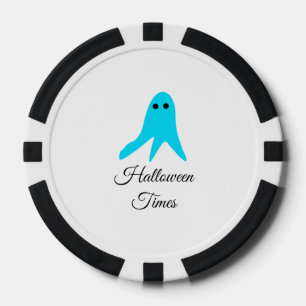 Fichas De Póquer Halloween veces el fantasma azul garabato dibujado