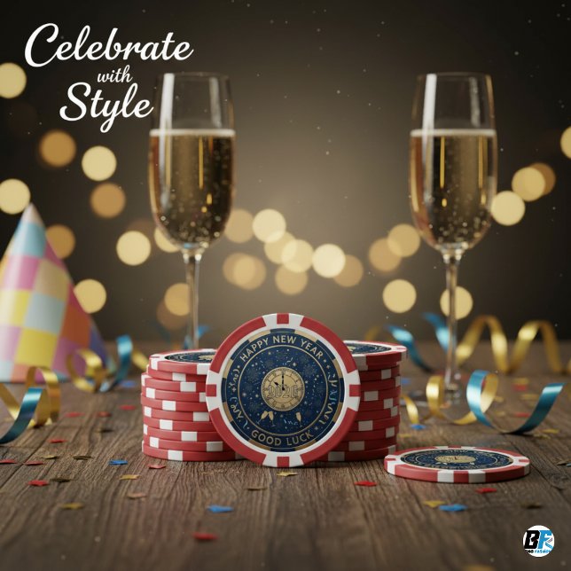 Fichas De Póquer Happy New Year Good Luck Midnight Clock (Subido por el creador)