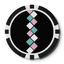 Harlequin Poker Chips (Negro, Aqua y Rosa)