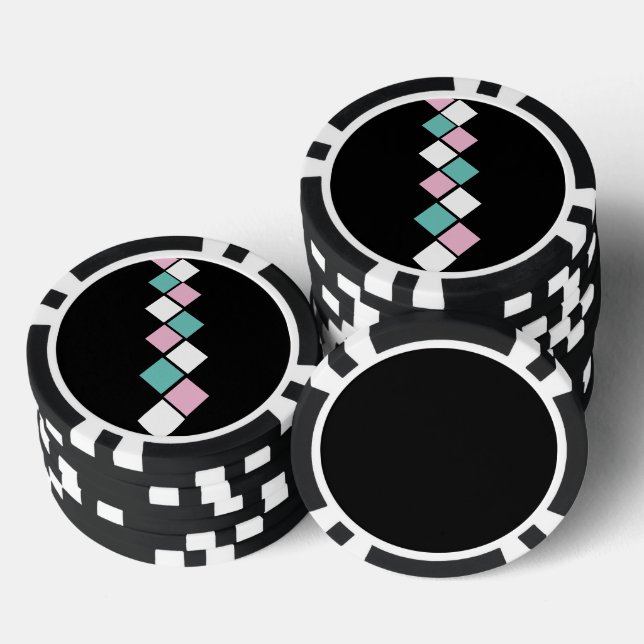 Fichas De Póquer Harlequin Poker Chips (Negro, Aqua y Rosa) (Pila)