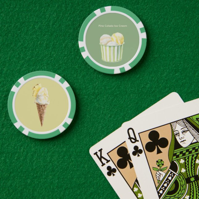 Fichas De Póquer Helado de Piña Colada (Mesa de Poker (Doble))