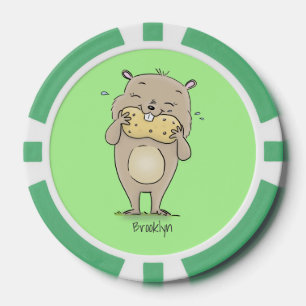 Fichas De Póquer Hermoso hámster sonriente lindo con personalizado