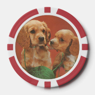 Fichas De Póquer Hilo y Afecto, Cocker Spaniels en Juego