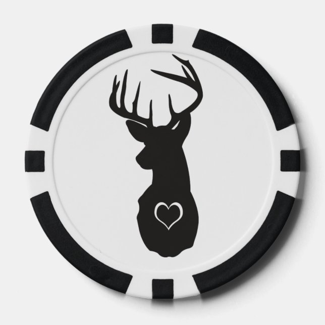 FICHAS DE PÓQUER HIPSTER DEER CON CORAZONES (Anverso)