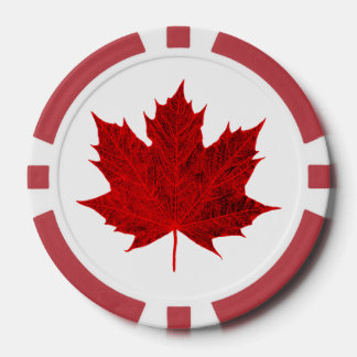 Fichas De Póquer Hojas de arce rojas vibrantes/CANADÁ