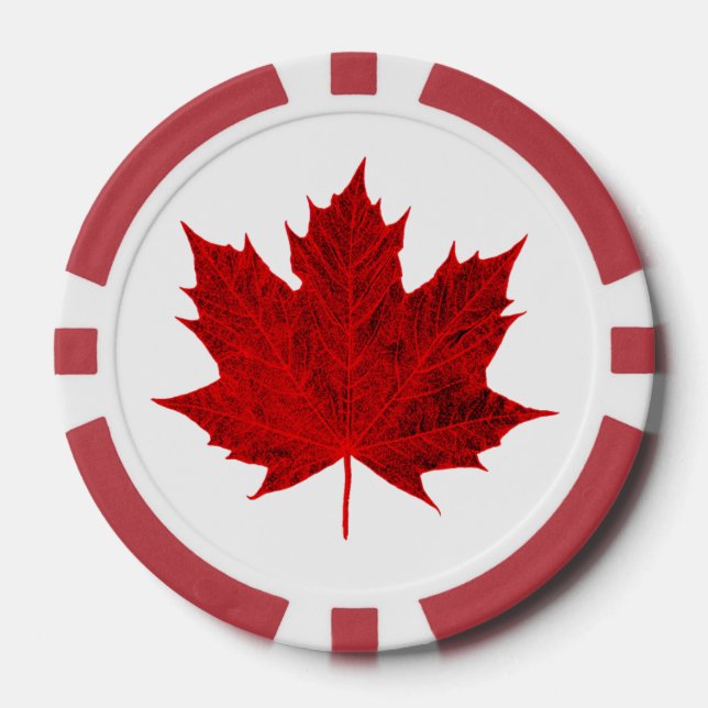 Fichas De Póquer Hojas de arce rojas vibrantes/CANADÁ (Anverso)