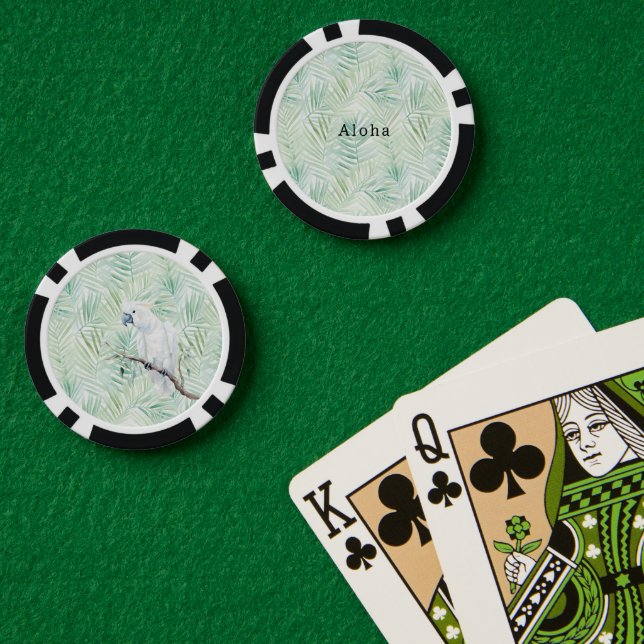 Fichas De Póquer Hojas Tropicales Verdes Aloha (Mesa de Poker (Doble))