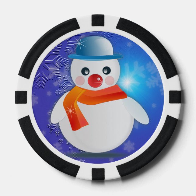 Fichas De Póquer Hombre de nieve mágico (Anverso)