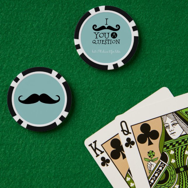 Fichas De Póquer Humor de bigote azul de Robin negro (Mesa de Poker (Doble))