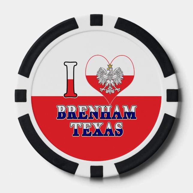 Fichas De Póquer I Heart Love Brenham Texas (Anverso)