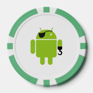 Fichas De Póquer Icono de Robot Android como pirata