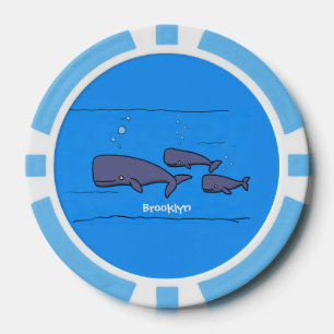 Fichas De Póquer Ilustracion de ballenas personalizados migratorias