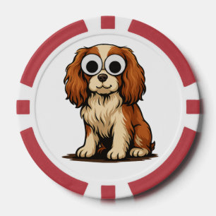 Fichas De Póquer Ilustración de cachorro con ojos saltones lindo